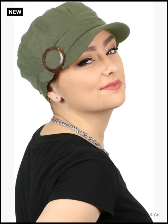 Full Coverage Chemo Newsboy Cadet Hat Sun Protection UPF 50+ for Small Heads main image 7